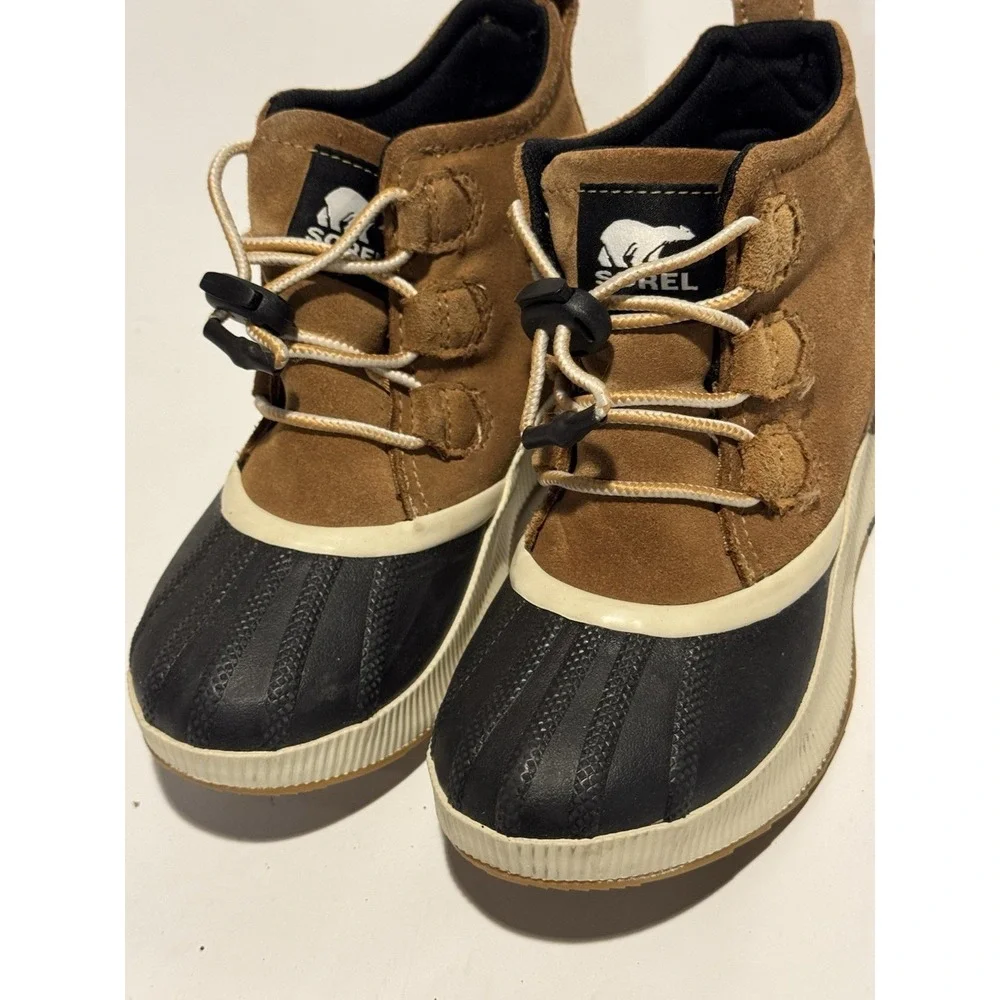 Sorel Boots Youth 3 Out 'N About Classic Snow Brown Leather Lace Up NY4564-224